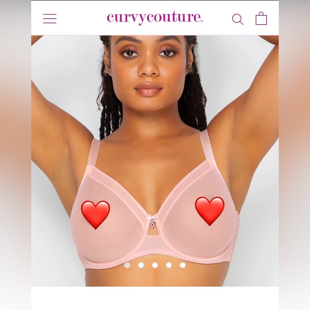 Curvy Couture Sheer Mesh Bra 38DDD